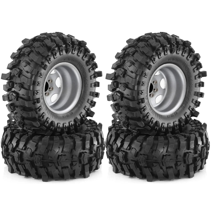 4PCS 1.9" 118x45mm 1/10 Crawler Beadlock Wheels Set (Metaal, Rubber)