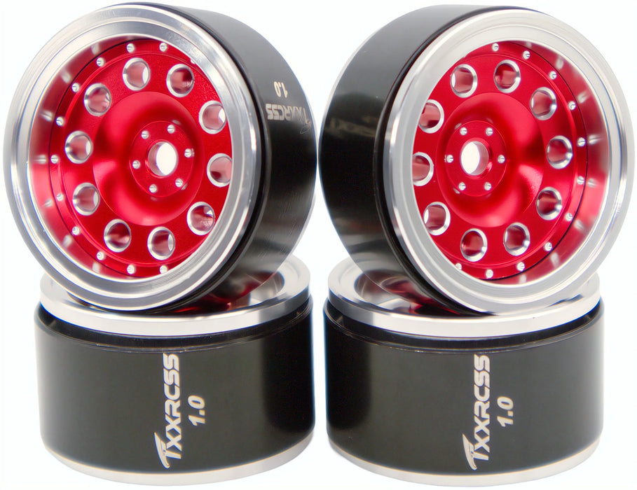 TxxRcss 4PCS 1.0" 27.5x16mm Beadlock Wheels Rims 1/24 (Alu)