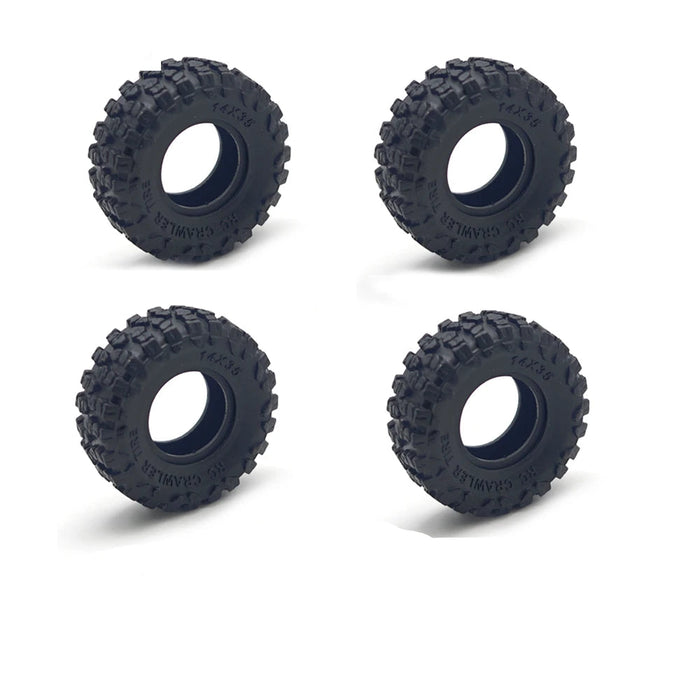 4PCS 0.7'' Wheel Set for Axial SCX30 1/30 (Messing, Rubber)