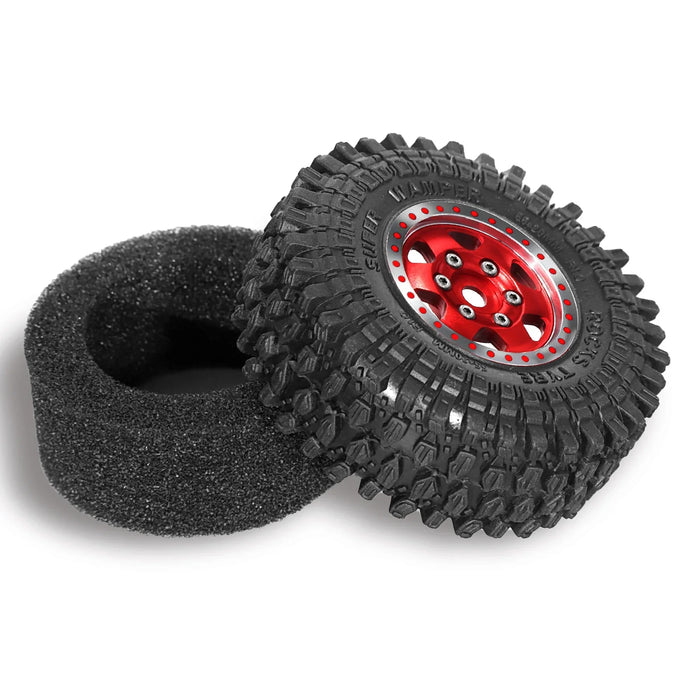 4PCS 1.0" 55x20mm 1/18 1/24 Crawler Beadlock Wheels Set (Metal, Rubber)