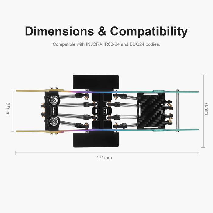 INJORA Rainbow LCG Chassis Kit for Axial SCX24 1/24 (Titanium)