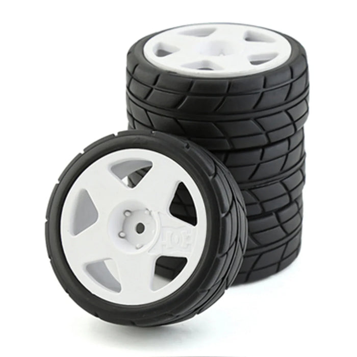 4PCS 65x25mm 1/10 Rally Wheels Set (Plastic, Rubber)