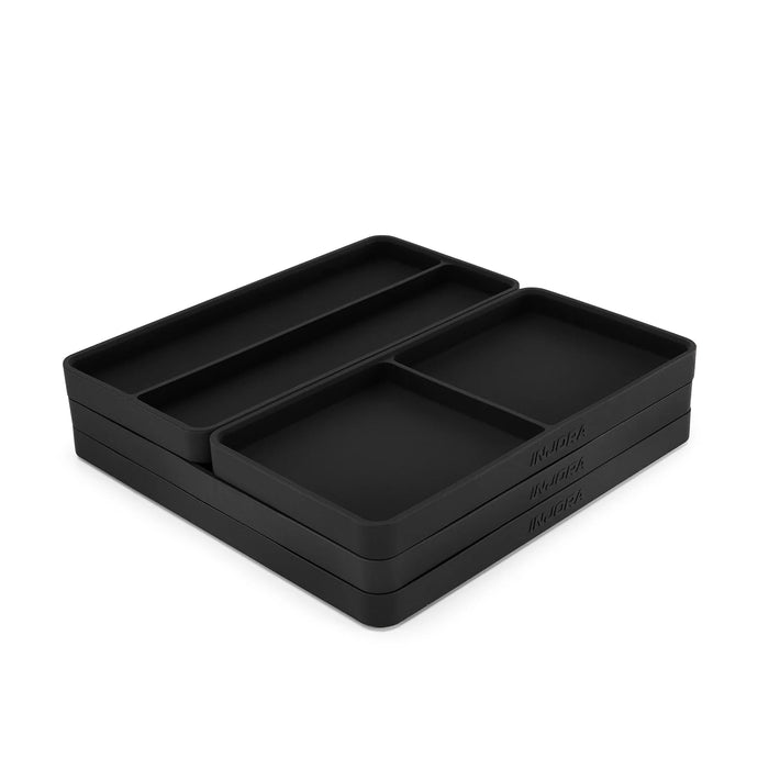 INJORA 160x160mm Multi-Compartment 3-tier Stackable Silicone Parts Tray