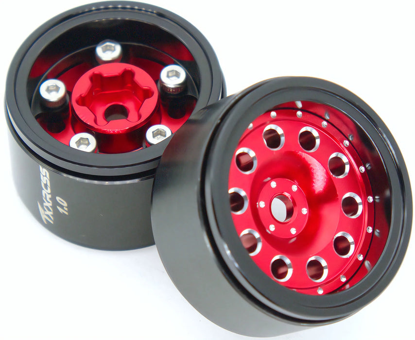 TxxRcss 4PCS 1.0" 27.5x16mm Beadlock Wheels Rims 1/24 (Alu)