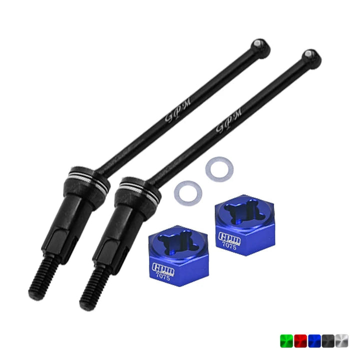 GPM F/R CVD Axles & Wheel Hexes for Arrma Grom 1/18 (Staal)