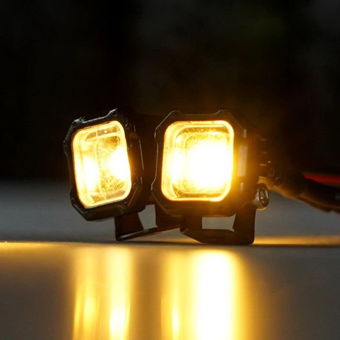 INJORA Lumières LED Carrées 1/18 1/24 (Blanc, Jaune)