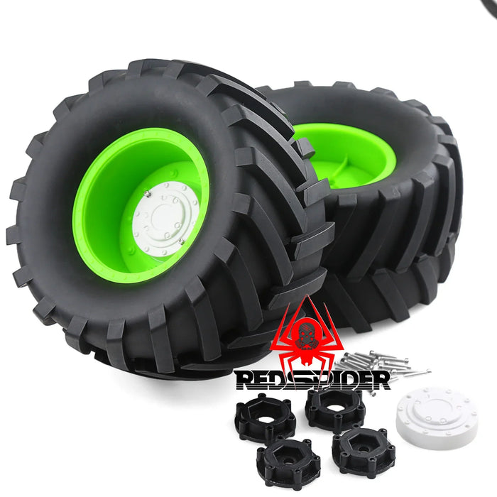 2PCS 170mm 1/8 Monster Truck Wheels Set (Plastic, Rubber)