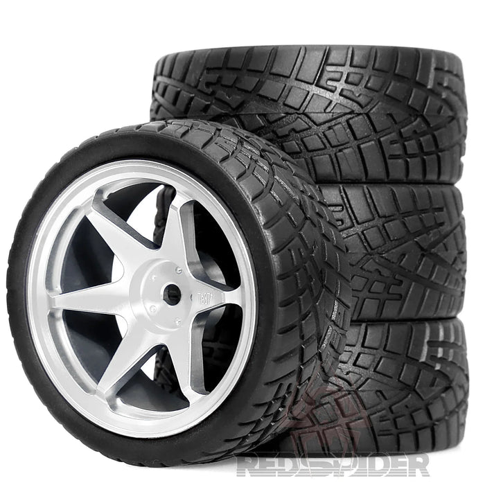 4PCS 65x26mm 1/10 Touring/Drift Wheels Set (Metal, Rubber)