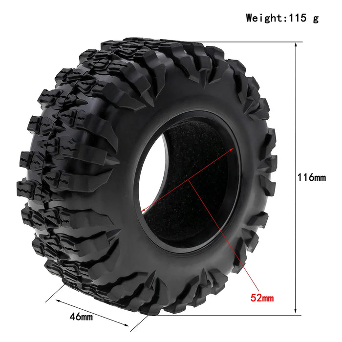 4PCS 2.2" 120x46mm 1/10 Crawler Tires (Rubber)