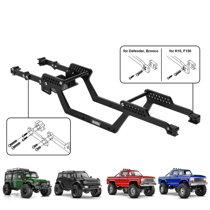 INJORA Kit de cadre châssis universel LCG pour Traxxas TRX4M 1/18 (Aluminium)