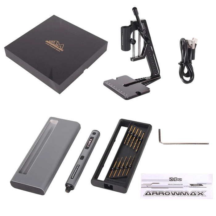 ARROWMAX Cordless Electric Mini Drill w/ Benchtop Drill Press