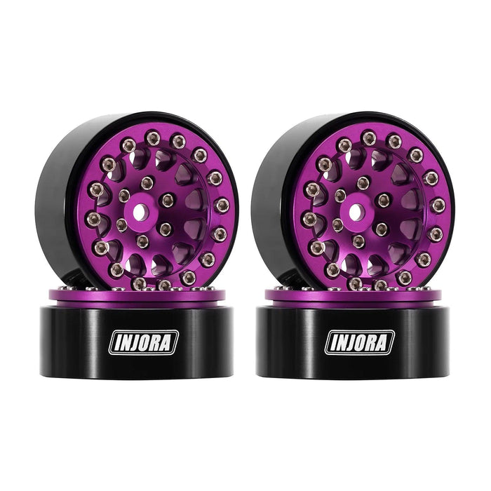 4PCS INJORA 1.3" 33.5x16.5mm 1/24 1/18 Crawler Beadlock Wheels (Aluminium)