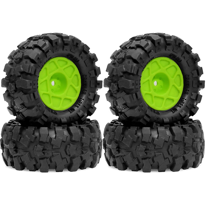 4PCS 1.0" 57x25mm 1/24 Crawler Beadlock Wheels Set (Plastic, Rubber)