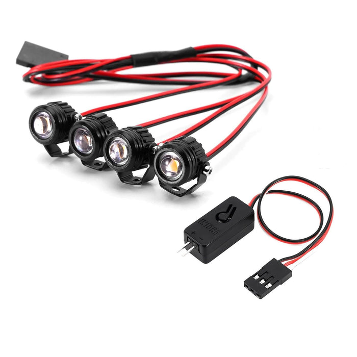 INJORA 1/18 1/24 Lumières LED Rondes (Blanc, Jaune)