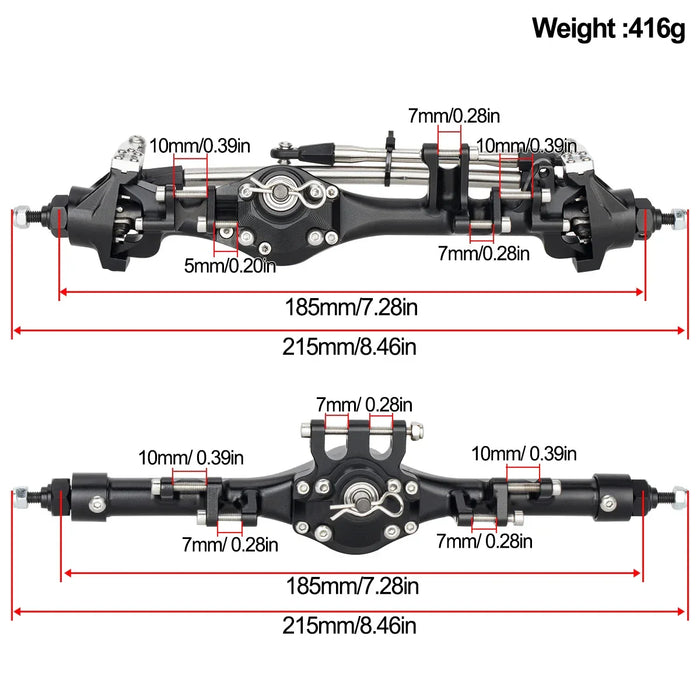 Upgraded Straight Axle Assembly for Axial SCX10 II & VS4-10 (Alu)
