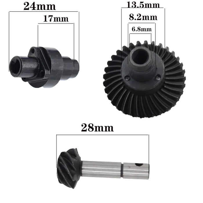 8T/24-33T Schrägkegelrad für Axial SCX10 II III RBX10 Capra 1,9 utb 1/10 (Staal)