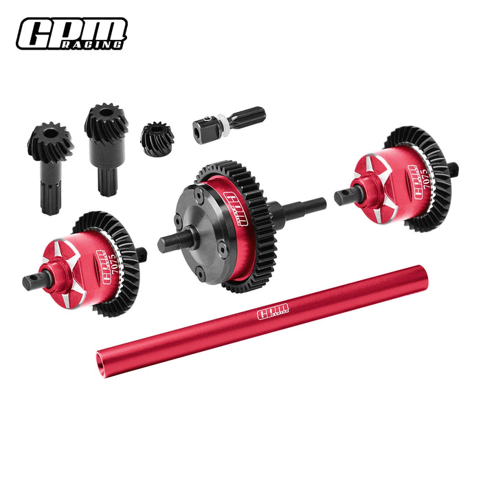 Différentiel complet avant, central et arrière GPM pour TRAXXAS Mini Maxx 1/10 (acier, AL)