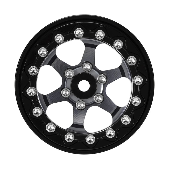 4PCS -5.25mm Offset 1.3" 33.5x16.5mm Beadlock Wheels 1/24 1/18 Crawler (Alu)