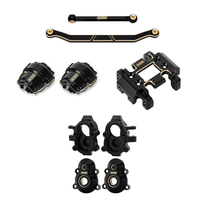 INJORA Skid Plate Steering Links Diff Covers Front Outer Portal for Redcat Ascent-18 1/18 (Brass)