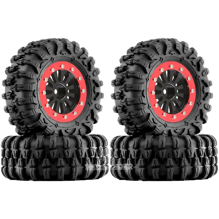 4PCS 1.3" 65x26mm 1/18 1/24 Crawler Wheels Mud Tires (Metal, Rubber)