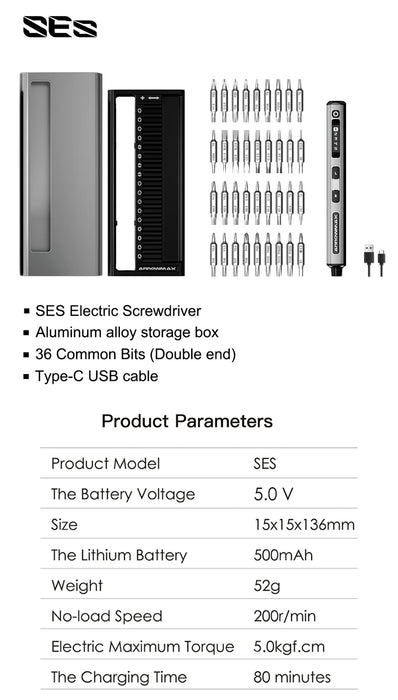 ARROWMAX SES 72 in 1 Rechargeable Cordless Mini Electric Screwdriver Set