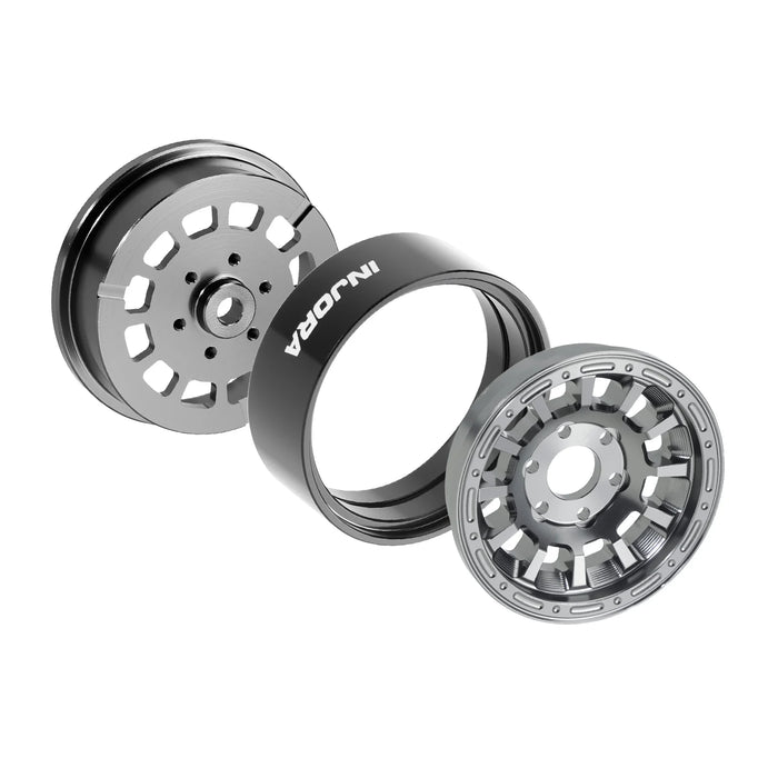 INJORA 4PCS 1.3" 33.5x16.5mm Beadlock Wheels Rims 1/18 1/24 (Alu)