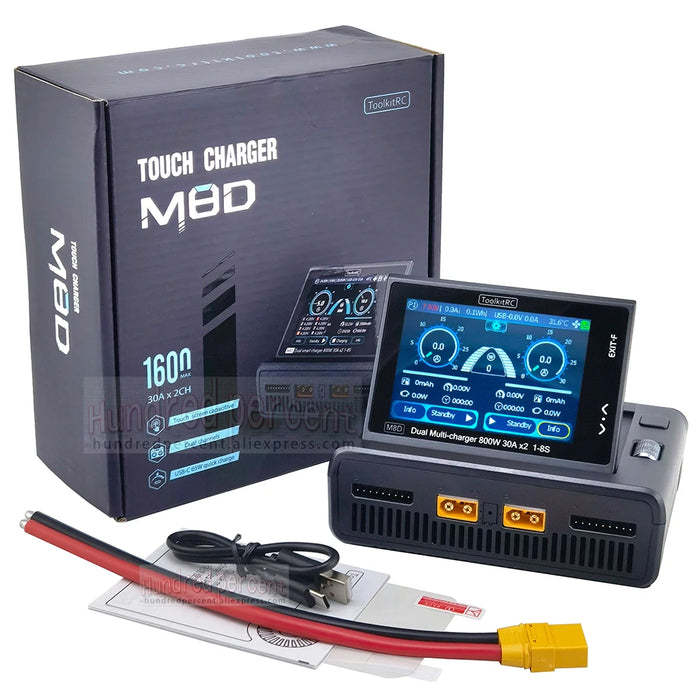 ToolkitRC M8D 1600W 50A Dual Channel DC Smart Charger