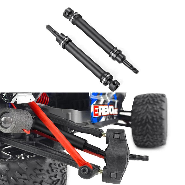 2PCS Front & Rear CVD Drive Shaft for Traxas Mini E-Revo Summit VXL Slash 4WD 1/16 (Staal)