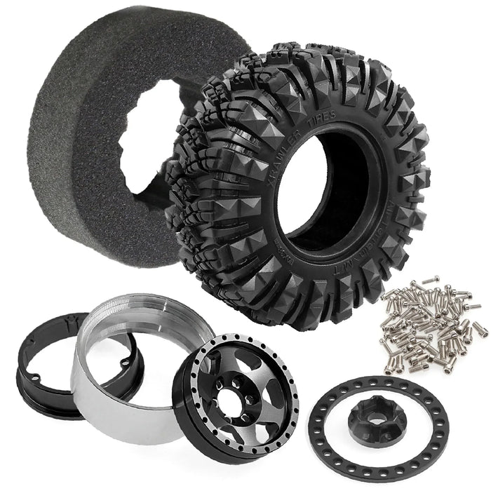 4PCS 1.9" 125x50mm 1/10 Crawler Wheels Mud Tires (Metal, Rubber)