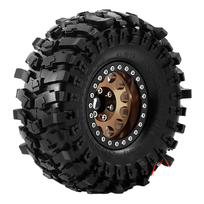 4PCS 1.9" 118x45mm 1/10 Crawler Beadlock Wheels Set (Metal, Rubber)