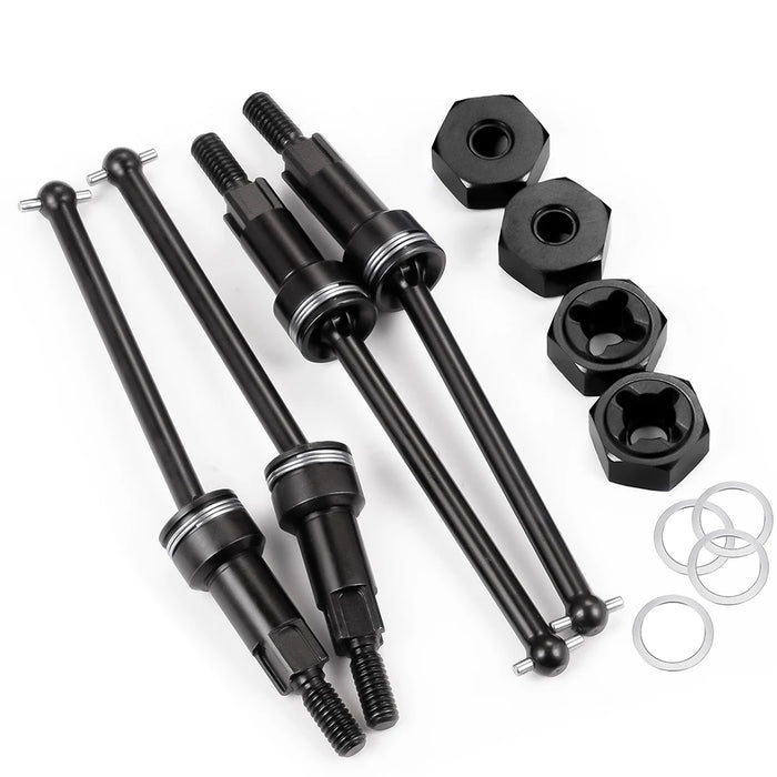 Front & Rear Drive Shaft Driveshafts & Adapter Set for Arrma Grom 1/18 (Metaal)