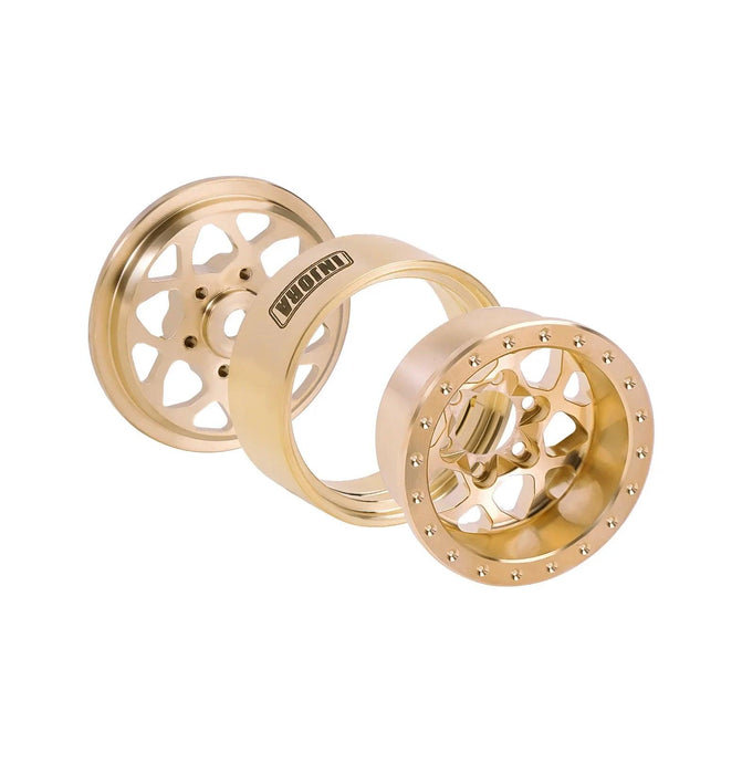 INJORA 1.0" 28x15.4mm 1/24 1/18 Crawler Beadlock Wheels (Brass)