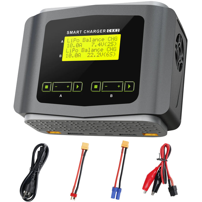 HTRC C6X2 DUO AC 150W DC 240W 10A RC Balance Charger Discharger