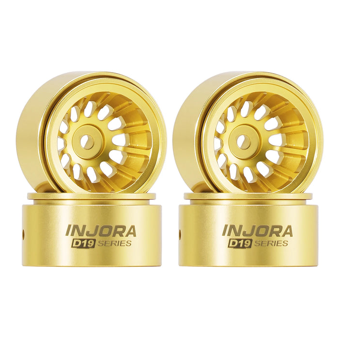 INJORA 4PCS 0.7" 19x10.8mm Beadlock Wheels Rims (Messing)
