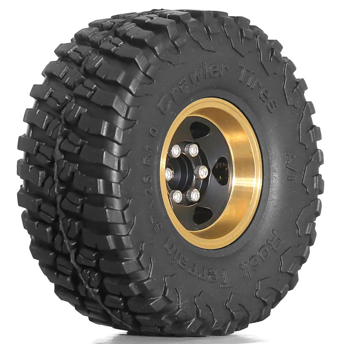 4PCS 1.0" 57x25mm 1/18 1/24 Crawler Beadlock Wheels Set (Metal, Rubber)