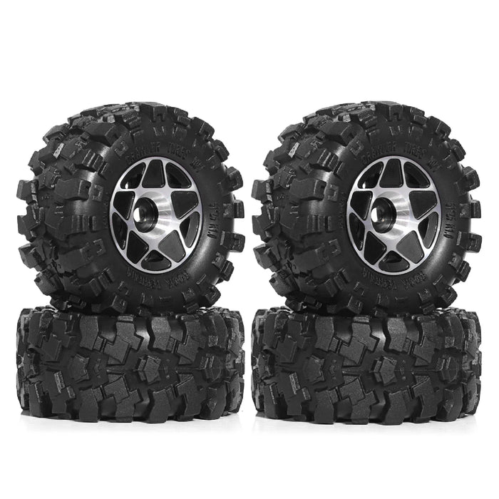 4PCS 1.0" 57x25mm 1/18 1/24 Crawler Wheels Set (Metal, Rubber)