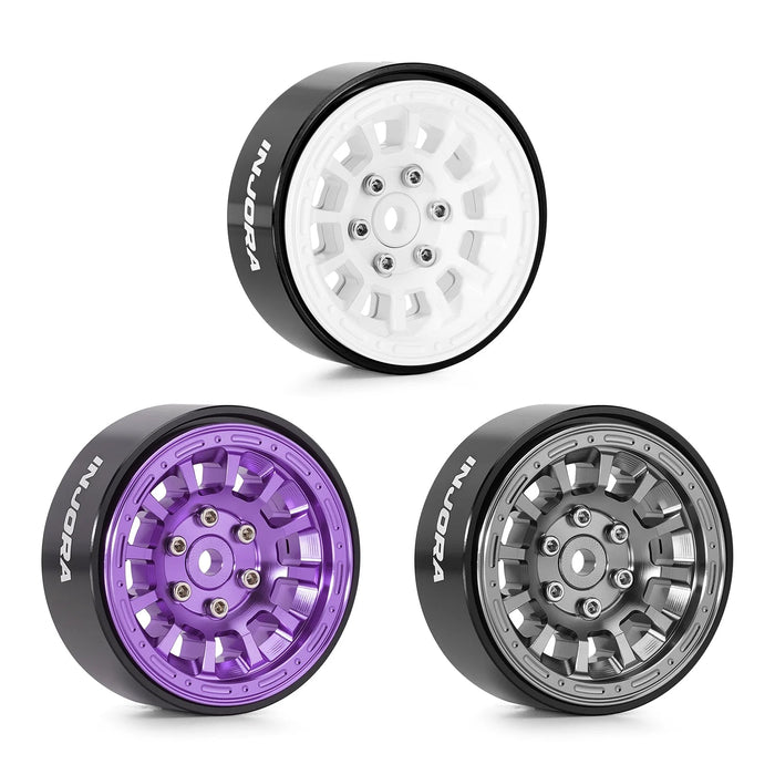 INJORA 4PCS 1.3" 33.5x16.5mm Beadlock Wheels Rims 1/18 1/24 (Alu)