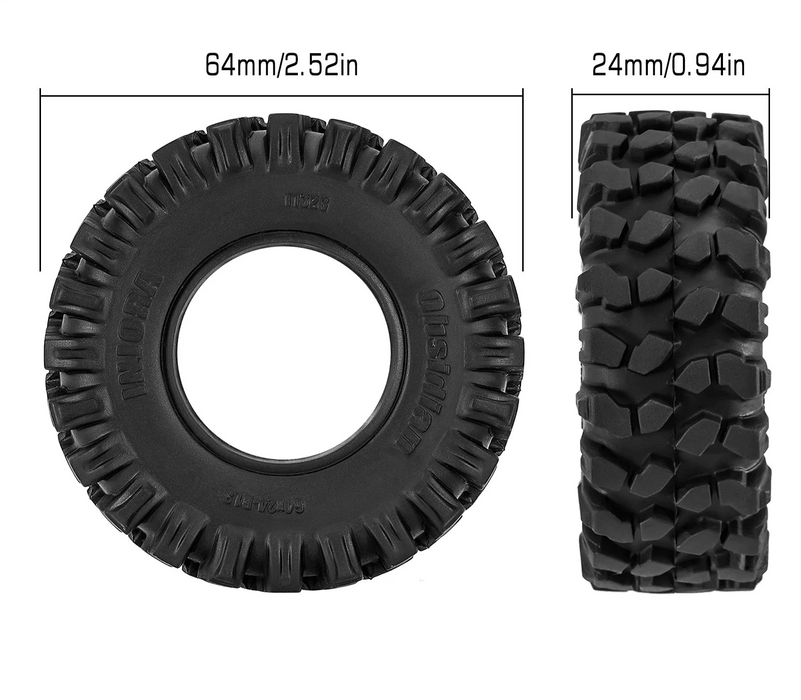 INJORA S5 1.3" 64x24mm Pneus Crawler 1/18 1/24