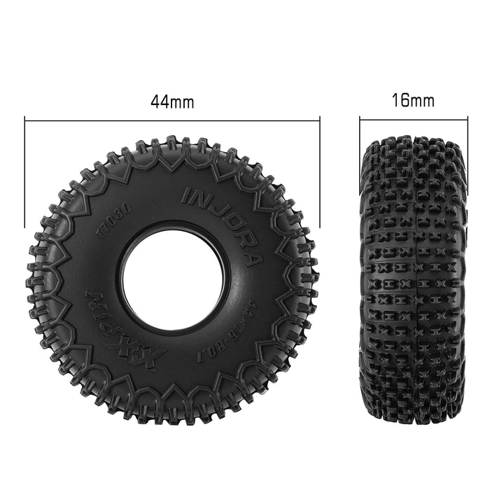INJORA 4PCS 0.7" 44x16mm  XHX Pin Crawler Tires 1/30
