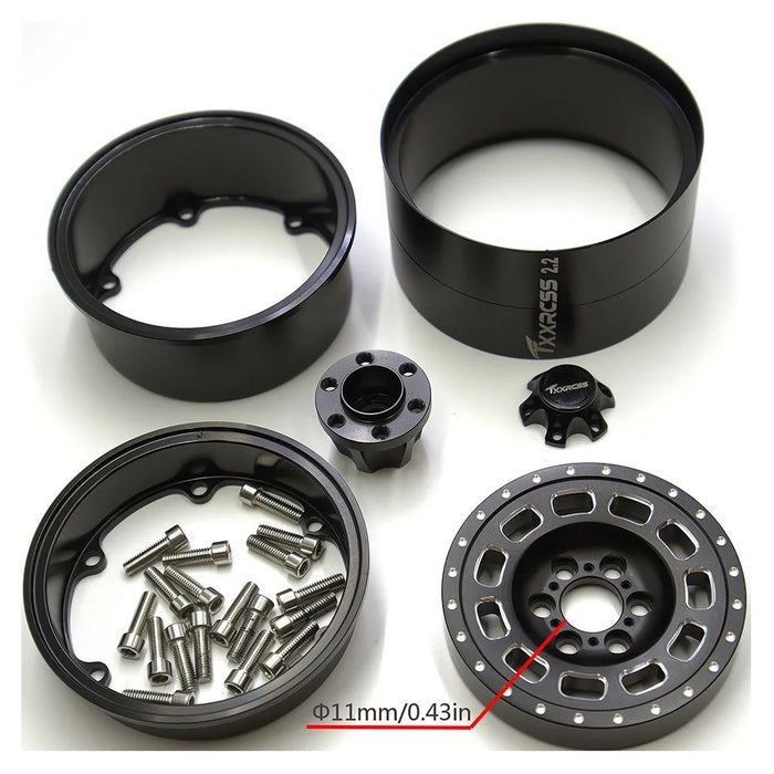 TxxRcss 4PCS 2.2" 61.5x40mm Beadlock Wheel Rims 1/10 (Alu)
