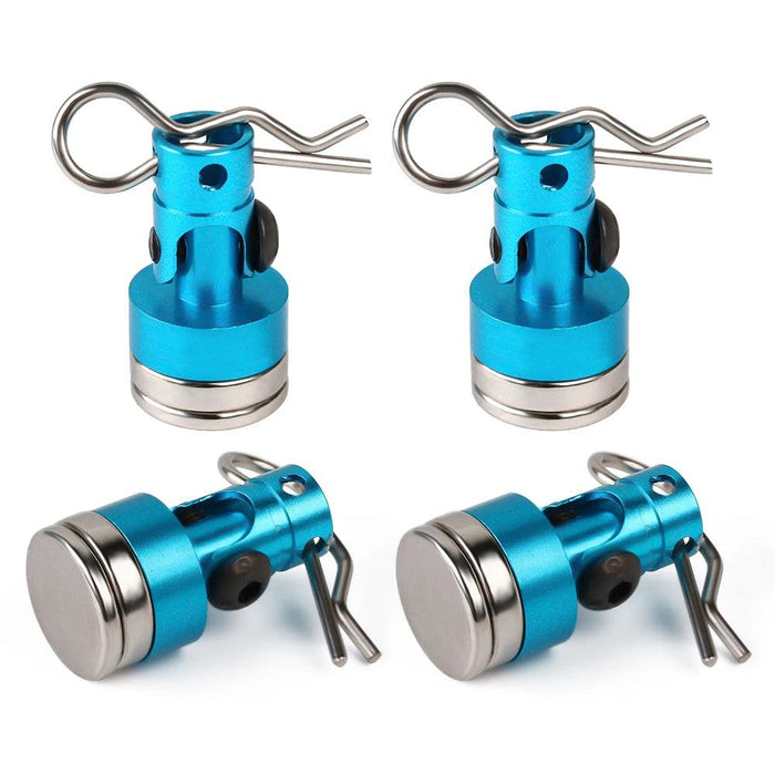 4PCS 1/10 Magnetic Stealth Invisible Body Post Mount with R Clips Pin (Metal)