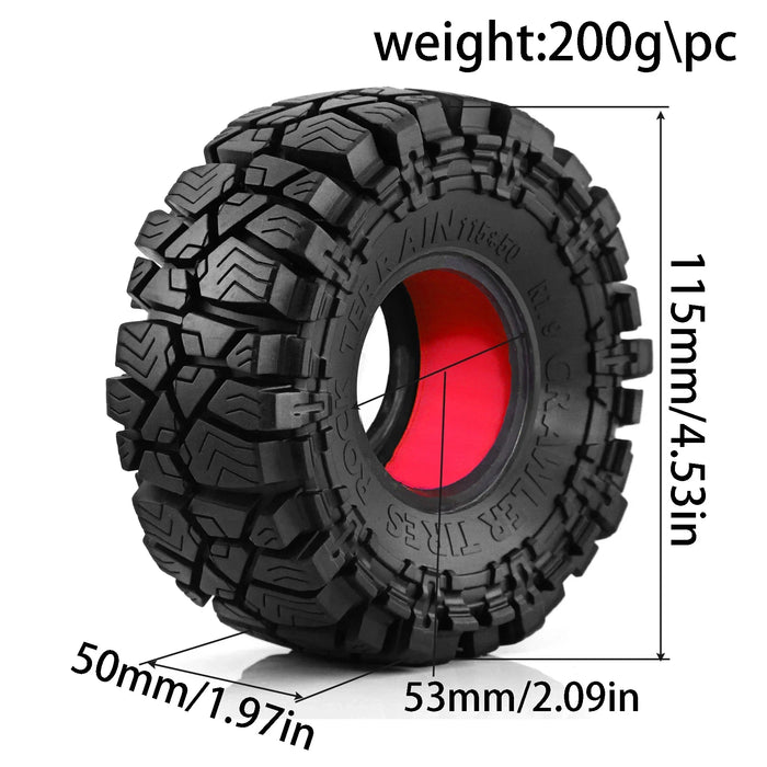 4PCS 1.9" 115x50mm 1/10 Crawler Tires (Rubber)