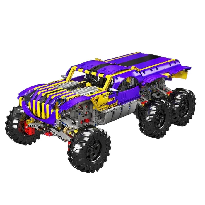 Mould King 18009 Purple Gold Tiger 6x6 Climbing Truck Building Blocks (2014 Stukken)