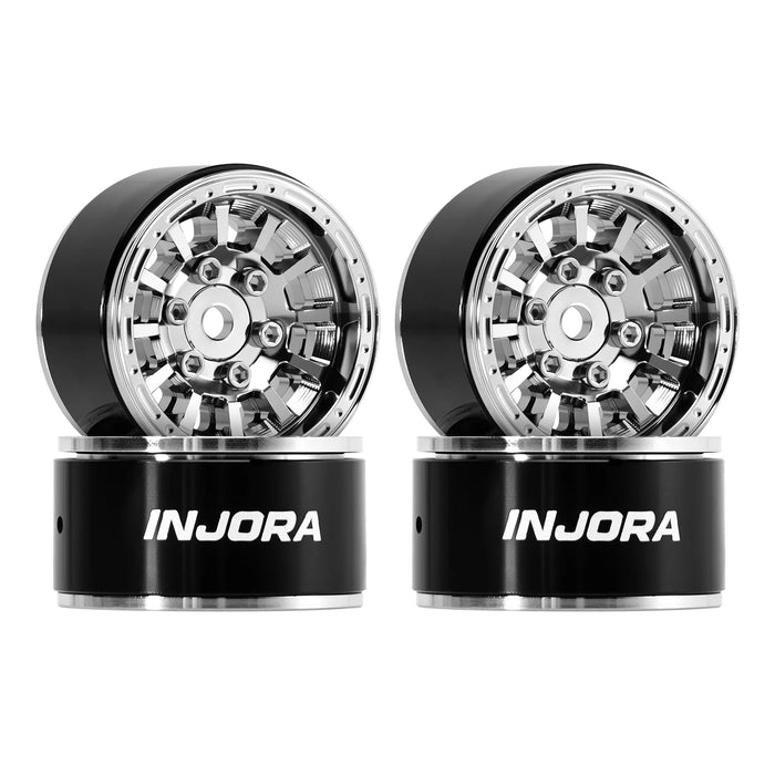 INJORA 4PCS 1.0" 28x15.4mm Beadlock Crawler Wheels 1/18 1/24 (Alu)