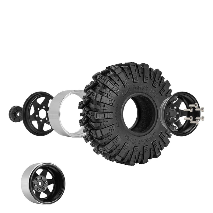 INJORA -8.9mm Offset 1.9" 53x28mm S5 Beadlock 1/10 Crawler Wheels Set
