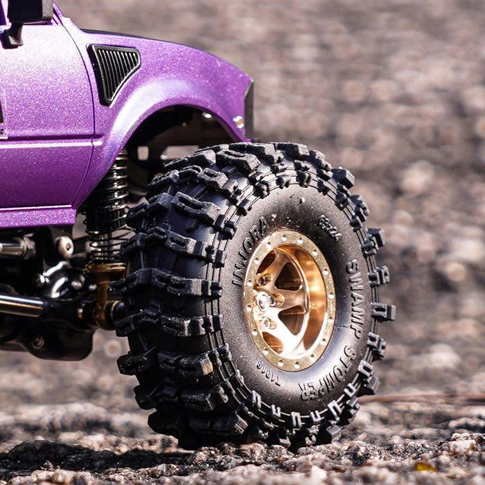 INJORA 1.0" 28x15.4mm 1/24 1/18 Crawler Beadlock Wheels (Brass)