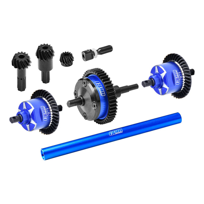 Différentiel complet avant, central et arrière GPM pour TRAXXAS Mini Maxx 1/10 (acier, AL)