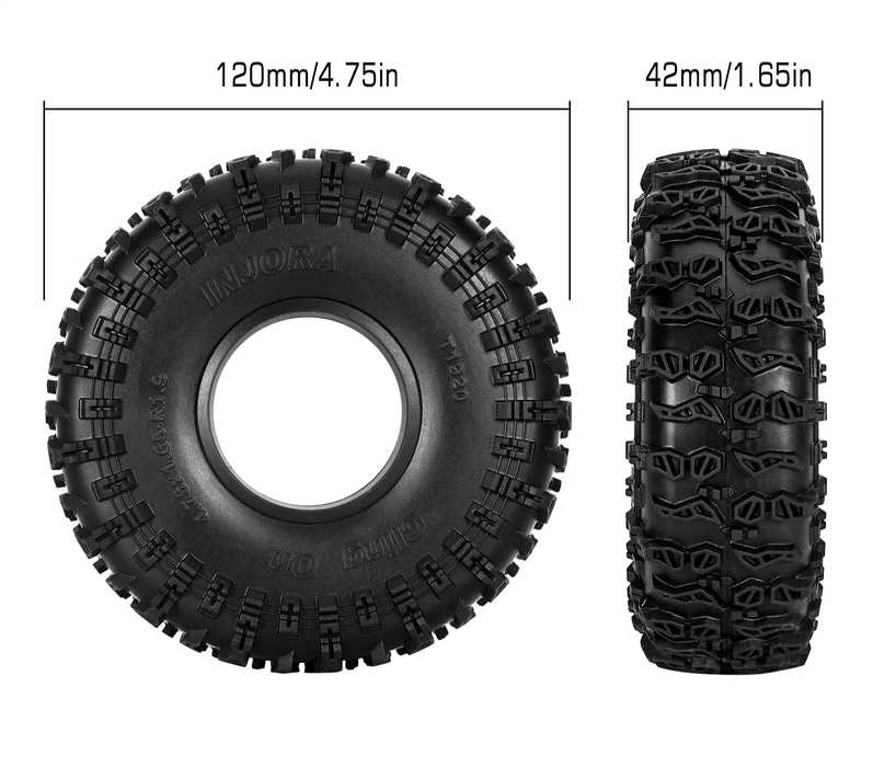 4PCS INJORA S5 1.9" 120x42mm 1/10 Crawler Tires