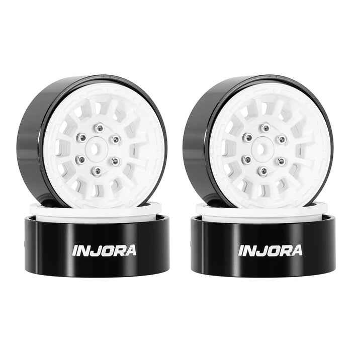 INJORA 4PCS 1.3" 33.5x16.5mm Beadlock Wheels Rims 1/18 1/24 (Alu)