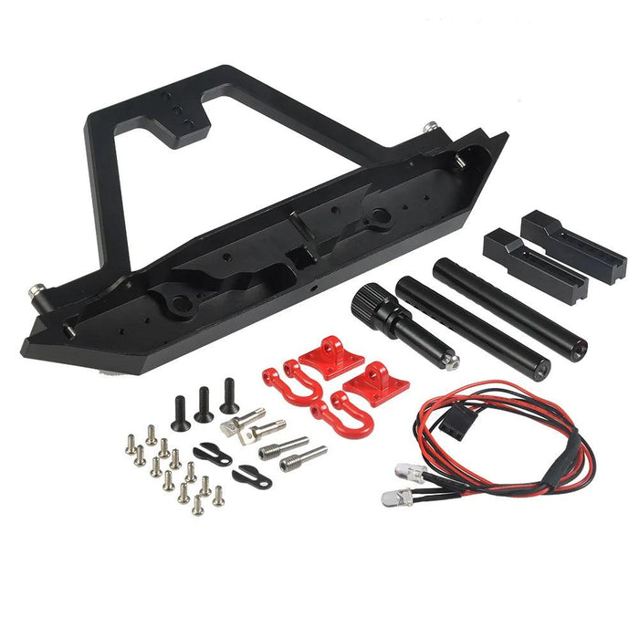 Rear Bumper with LED, Tow Hook, Tire Holder for Traxxas TRX-4 1/10 (Aluminium)